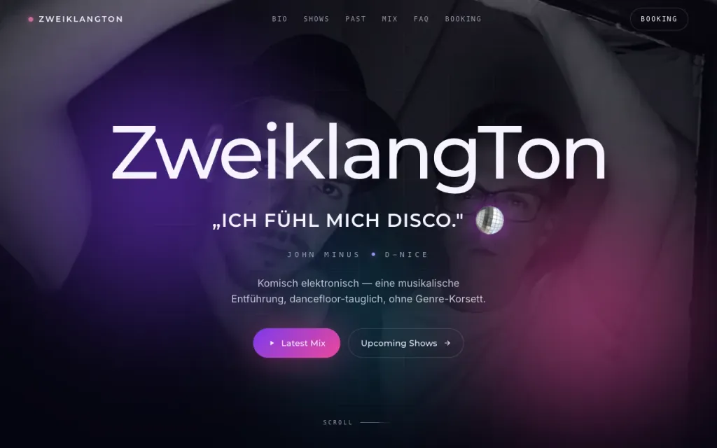 Screenshot der Website von ZweiklangTon